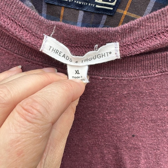 Threads 4 Thought Maroon Long Sleeve Shirt - Picture 3 of 3